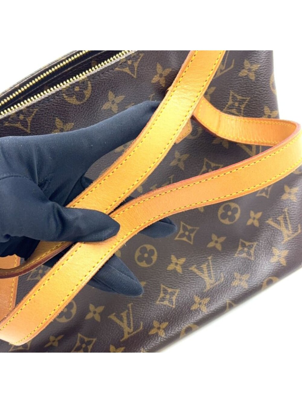 Louis Vuitton Cabas Piano Monogram Leather Brown Light Tote Gold - Picture 6 of 15